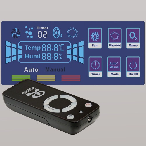 o3uv air purifier control panel and remote control