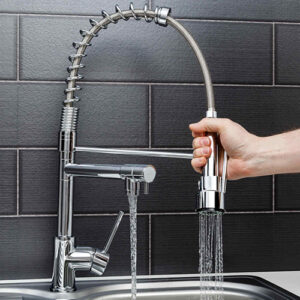 3-Way Swan Faucet_Tap_Kitchen_Mixer_with_Pull_Out_Spray