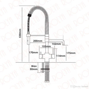3-Way Swan Faucet size