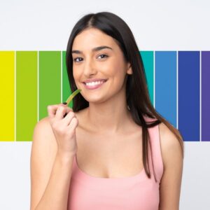 pH strips - girl testing a pH strip