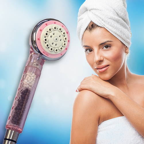 beauty shower cover with woman after bath