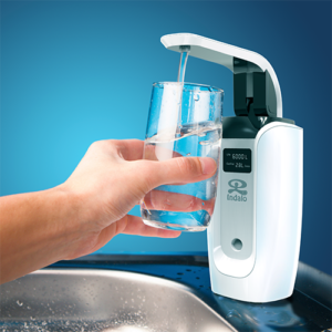alk-6000 working - glass of alkaline water